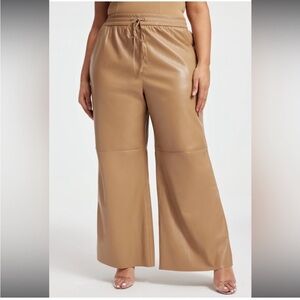 Good American Faux Leather Wide Leg Pull On Pants Size 3XL